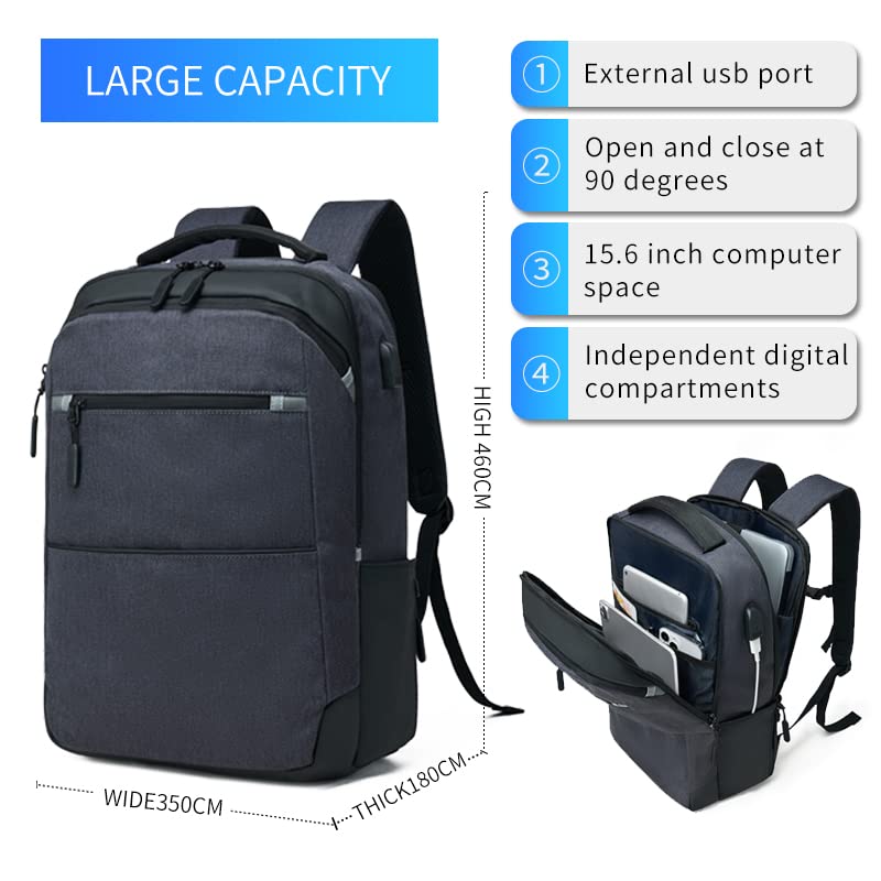 Adenpvn Gray laptop backpack, backpack with laptop compartment,college,work,commuter business travel backpack for men&women