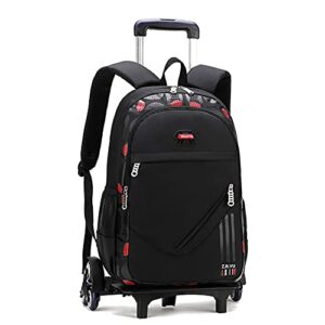 vidoscla camouflage kids elementary trolley backpack senior high school rolling carry-on luggage bookbag with wheels for teens