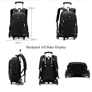 VIDOSCLA Camouflage Kids Elementary Trolley Backpack Senior High School Rolling Carry-on Luggage BookBag with Wheels for Teens