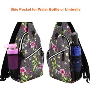 MOSISO Sling Backpack,Travel Hiking Daypack Periwinkle Crossbody Shoulder Bag, Gray