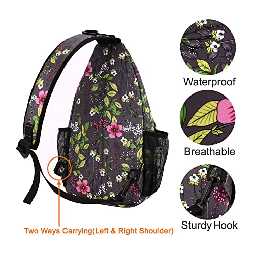 MOSISO Sling Backpack,Travel Hiking Daypack Periwinkle Crossbody Shoulder Bag, Gray