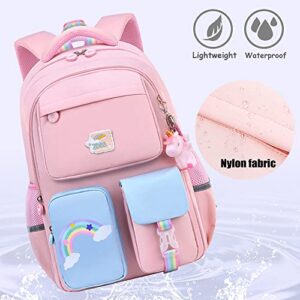 Girls Backpack Kawaii Backpack Cute School Bag with Cute Accessories for Teen Girls