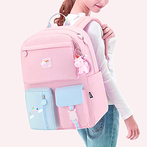 Girls Backpack Kawaii Backpack Cute School Bag with Cute Accessories for Teen Girls