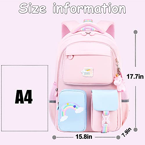 Girls Backpack Kawaii Backpack Cute School Bag with Cute Accessories for Teen Girls