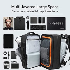 LAORENTOU Laptop Travel Backpack Anti-Theft Mens Fabric Leather Business Backpack 15 Inch Travel Duffle Bag for Men