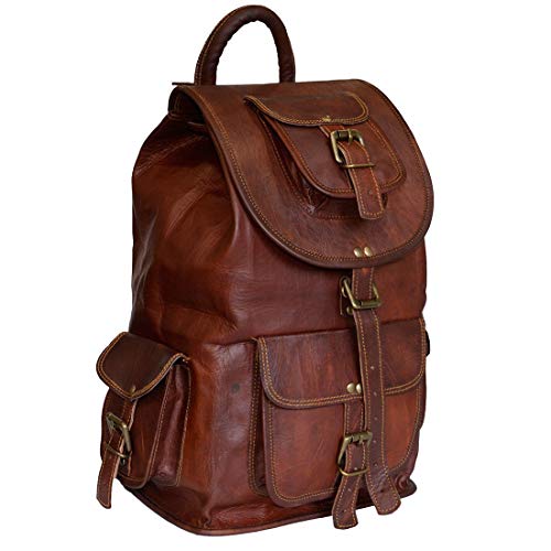 cuero 22" Leather Backpack Travel rucksack knapsack daypack Bag for men women