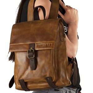 Finelaer Leather Hiking Backpack Purse For Women Laptop