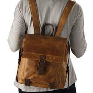 Finelaer Leather Hiking Backpack Purse For Women Laptop