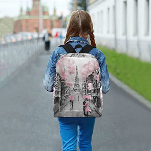 ZzWwR Chic Romantic Paris Eiffel Tower Large Travel Laptop Backpack Durable Computer Bag for Men Women School Bookbag Work