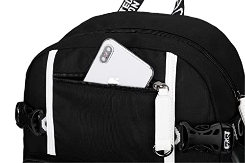 GENGX WesQi Teens Boys Yu-Gi-Oh Anime Backpack with USB Charging Port,Durable Travel Daypack Casual Bookbag for School