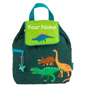 Personalized Dinosaur Quilted Backpack Book Bag - Back to School or Travel Tote with Custom Name