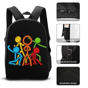 Alan_Becker 3 Piece Backpack Set Laptop Rucksack & Insulated Lunch Bag & Pencil Case 3 in 1 Gifts for Boys Girls