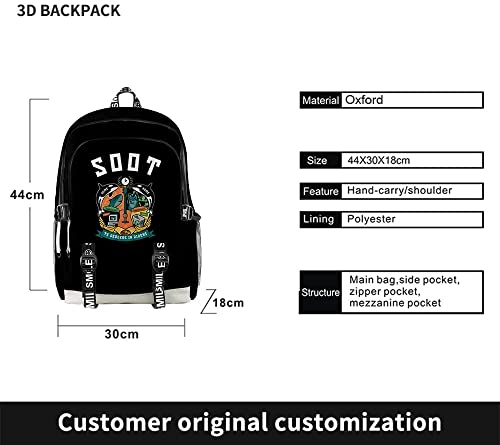 Wilbur Soot Merch Backpack Oxford School Bag Teenager Child Bag Travel Backpack (1)