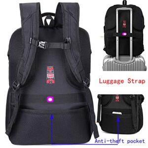 50L Travel Laptop Backpack Fits Up to 19 Inches Notebook Computer TSA Durable College School Bookbag with USB Charging Port &Raincover