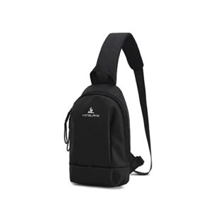 Sling Bag, Lightweight Sling Backpack, Shoulder Bag for Men Women, Chest Bag Mini Sling Backpack for Running, Cycling (Black)