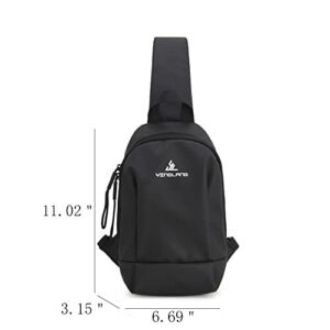 Sling Bag, Lightweight Sling Backpack, Shoulder Bag for Men Women, Chest Bag Mini Sling Backpack for Running, Cycling (Black)