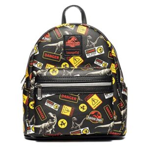 jurassic park warning signs mini backpack – entertainment earth exclusive