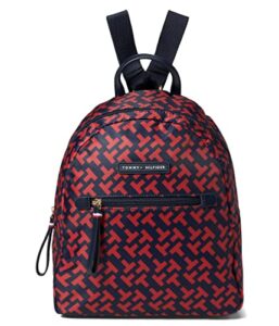 tommy hilfiger jennifer ii small backpack bias bicolor print nylon navy/red multi one size