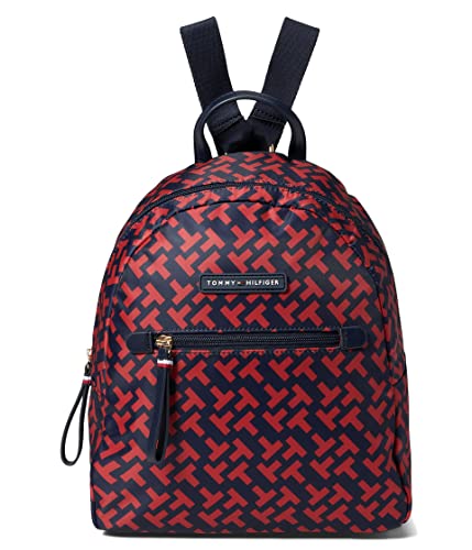 Tommy Hilfiger Jennifer II Small Backpack Bias Bicolor Print Nylon Navy/Red Multi One Size