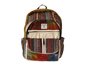 zillion craft himalayan hemp back pack. laptop, tablet carrying school, college , travel back pack. hand made strong multi pocket back pack.