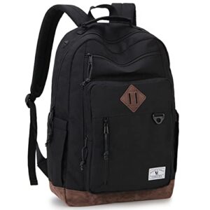 backpack for men women,vonxury water-resistant 15.6 inch laptop bookbag for school work travel (black)