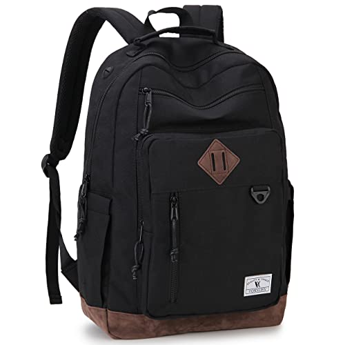 Backpack for Men Women,Vonxury Water-resistant 15.6 Inch Laptop Bookbag for School Work Travel (Black)