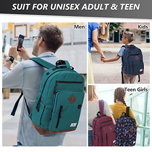 Backpack for Men Women,Vonxury Water-resistant 15.6 Inch Laptop Bookbag for School Work Travel (Black)