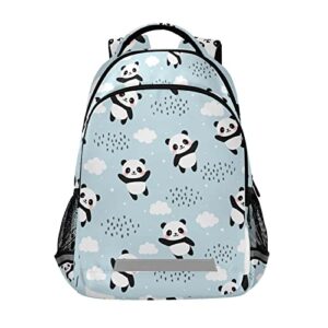 panda blue backpack for boys girls schoolbag laptop book bags for school students casual daypack rucksack for teens travel