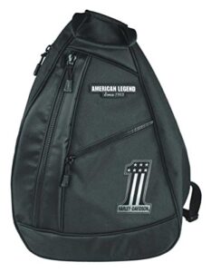 harley-davidson men’s #1 tonal rwb sling backpack – black bp2067s-black