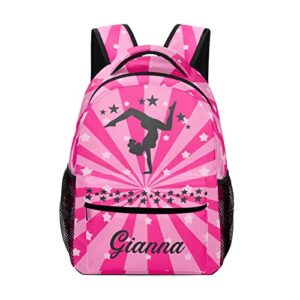 gymnastic pink ray personalized school backpack bags kids backpack for teen boys girls travel backpack