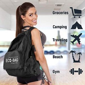 Packable Foldable Ultralight Lightweight Travel Camping Hiking Outdoor Sports Waterproof Backpack Daypack Black