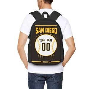 ANTKING San Diego Backpack Custom any Name and Number School Backpack for Men Youth Gifts