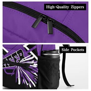 zaaprintblanket Custom Purple White Cheer Unisex Casual Nylon Backpacks Lapto Bag for Gift Hiking Camper Travel Pack