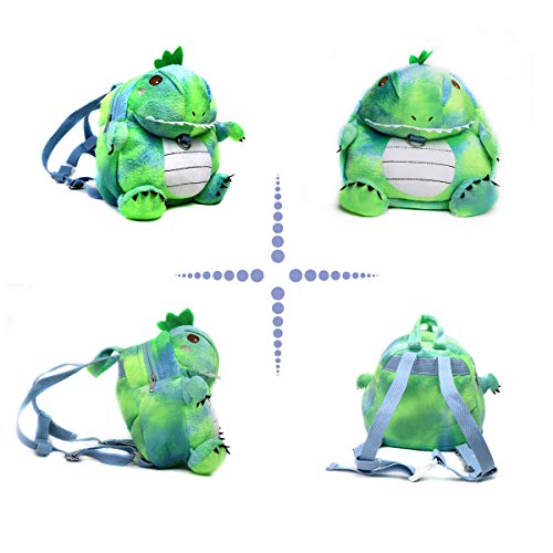 Heltid Kids Dinosaur Toddler Backpack with Leash,Cute Plush Animal Backpack for boys