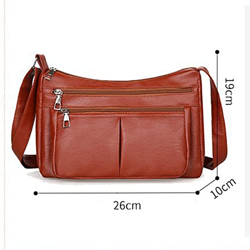 HPWRIU Mens Shoulder Bags Casual Leather Fashion And Retro Versatile Leather Bag Handbags for Women Shoulder Bags