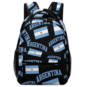 flag of argentina lightweight backpack for boy girl casual laptop bookbag for travel camping unisex