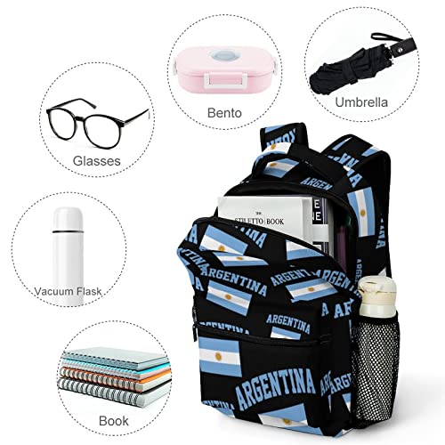 Flag of Argentina Lightweight Backpack for Boy Girl Casual Laptop Bookbag for Travel Camping Unisex
