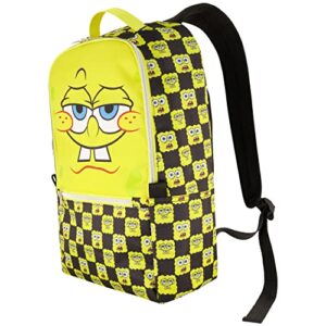 concept one spongebob squarepants 13 inch sleeve laptop backpack, checkered padded computer bag for commute or travel, multi