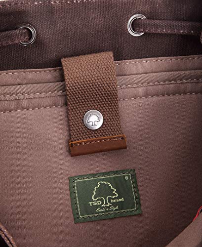 TSD Brand Stone Creek Waxed Canvas Backpack (Brown)