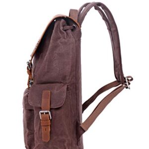 TSD Brand Stone Creek Waxed Canvas Backpack (Brown)