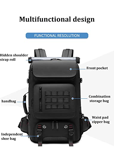 INFEYLAY Travel backpack For Men,waterproof 17 inch Business Laptop Backpack with Separate Shoe Bag,Hidden USB charging port 50L outdoors trekking backpack For woman, Hiking camping backpack