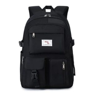 kawaii laptop backpack preppy 15.6 inch jk plaid check cute school travel book bag computer daypack nurse teacher (black)