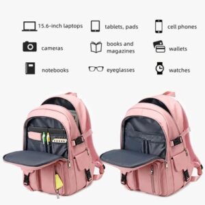 Kawaii Laptop Backpack Preppy 15.6 Inch JK Plaid Check Cute School Travel Book Bag Computer Daypack Nurse Teacher (Black)