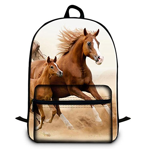 Dispalang 16.5 inch Horse Laptop Backpack Children School Bookbags High Class Back Pack