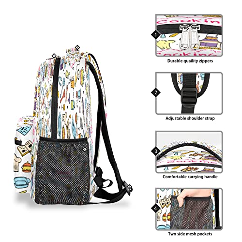 Cooking Tools Backpack for Men Women with Multiple Pockets Waterproof Laptop Backpack, Rolling Pin Teenager Bookbag Large Daily Backpack for Travel, Hiking, School