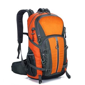 augur hiking backpack 40l lightweight backpack fit camping/outdoor/traveling/weekender/overnight/beach/vacation water resistant daypacks for women men (orange)