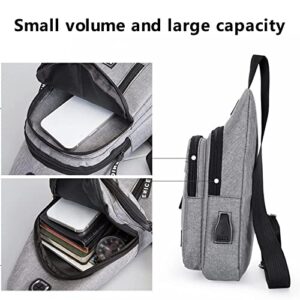 BMFHJEQ Multi-Functional Crossbody Bags, Waterproof Strap Bag Crossbody Backpack with USB Hole and Headphone Hole Strap Backpack for Travel Sports