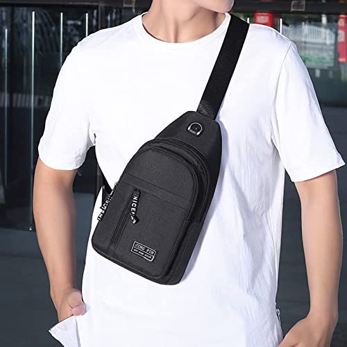 BMFHJEQ Multi-Functional Crossbody Bags, Waterproof Strap Bag Crossbody Backpack with USB Hole and Headphone Hole Strap Backpack for Travel Sports