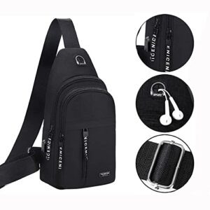 BMFHJEQ Multi-Functional Crossbody Bags, Waterproof Strap Bag Crossbody Backpack with USB Hole and Headphone Hole Strap Backpack for Travel Sports