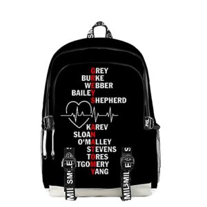 tv greys anatomy merch backpack black oxford school bag teenager child bag travel backpack (3.1)